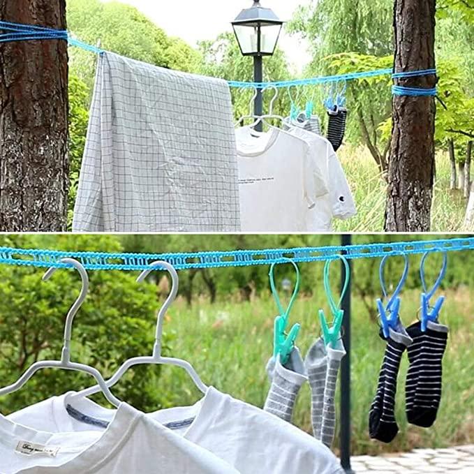 Rope-Portable Adjustable Dryer Line Windproof Non-Slip Clothesline for Camping Travel Indoor Outdoor