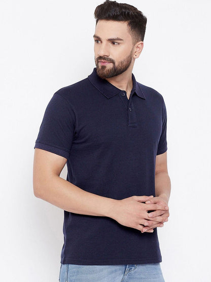 Cotton Blend Solid Half Sleeves Polo T-ShirtPolo T-Shirt