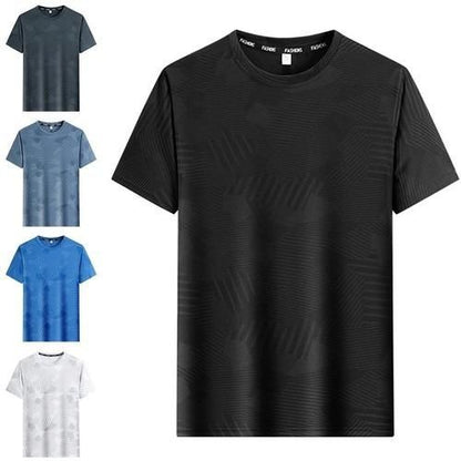 Men's Round Neck Polyester Casual T-shirt