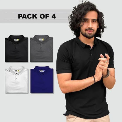 Poly Matte Assorted Solid Half Sleeves Mens Polo