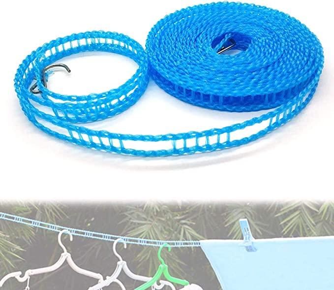 Rope-Portable Adjustable Dryer Line Windproof Non-Slip Clothesline for Camping Travel Indoor Outdoor