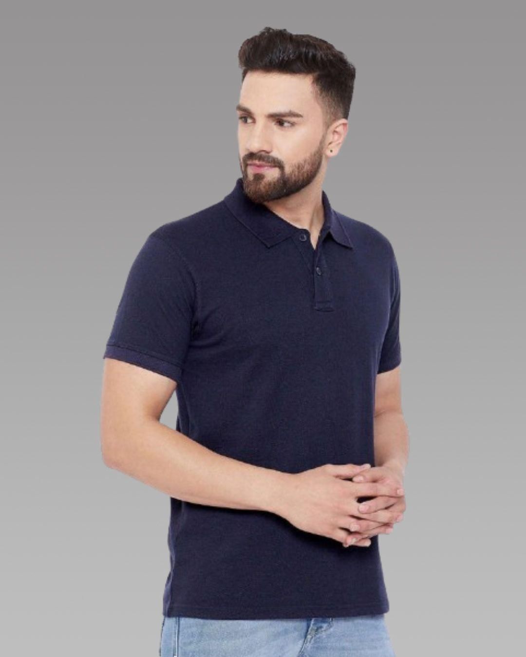 Cotton Blend Solid Half Sleeves Polo T-ShirtPolo T-Shirt