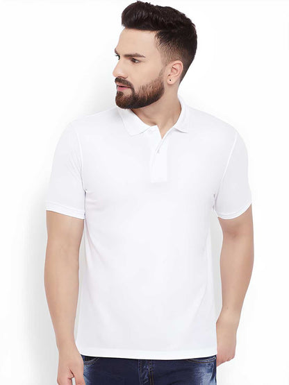 Cotton Blend Solid Half Sleeves Polo T-Shirt Polo T-Shirt